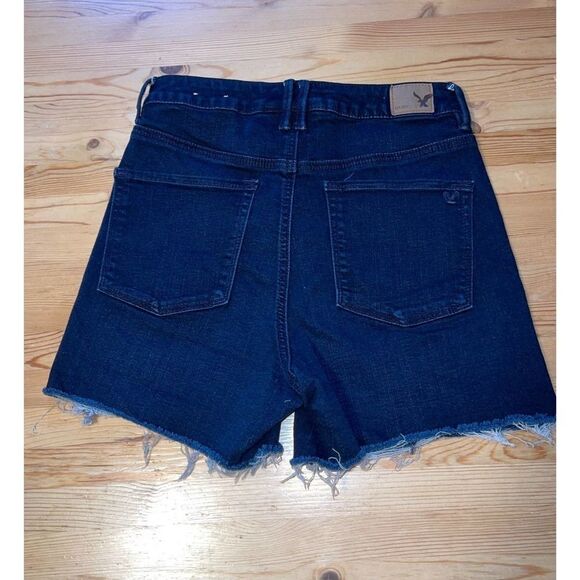 American Eagle Outfitters sky high shortie Womens Jean Shorts Blue Cut Off Denim - Picture 2 of 10